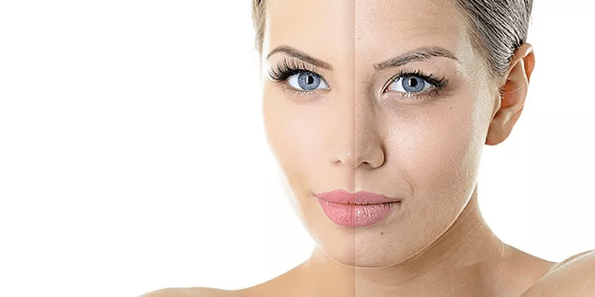 Young and old skin